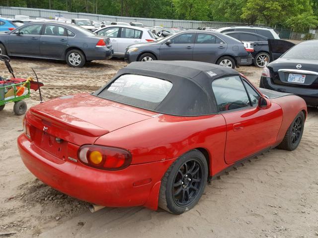 JM1NB3534X0109043 - 1999 MAZDA MX-5 MIATA RED photo 4