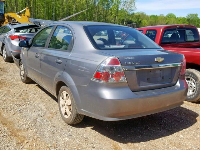 KL1TD56677B124704 - 2007 CHEVROLET AVEO BASE ნაცრისფერი ფოტო 3