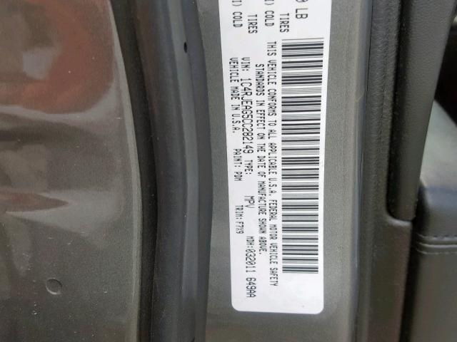 1C4RJEAG5CC282149 - 2012 JEEP GRAND CHER GRAY photo 10