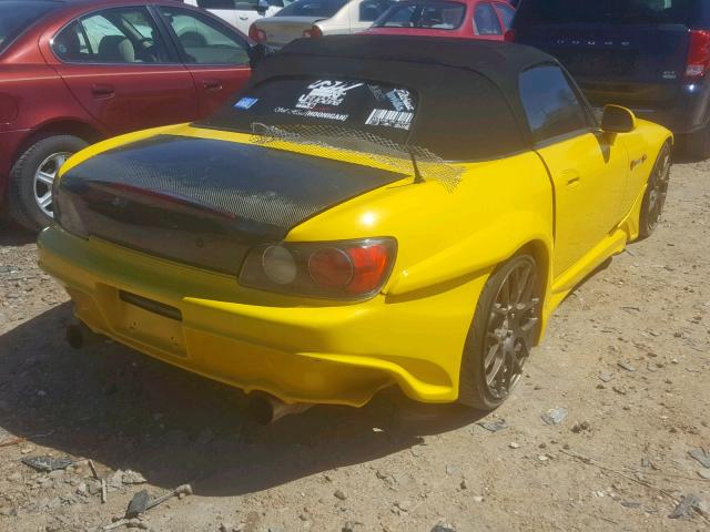 JHMAP11452T000194 - 2002 HONDA S2000 YELLOW photo 4