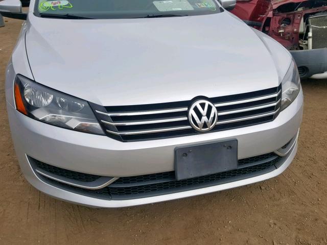 1VWBP7A37DC028711 - 2013 VOLKSWAGEN PASSAT SE SILVER photo 9