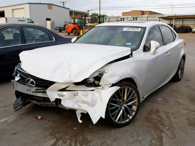 JTHBF1D29E5005618 - 2014 LEXUS IS 250 WHITE photo 2