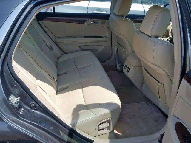4T1BK3DB9BU400727 - 2011 TOYOTA AVALON BAS GRAY photo 6