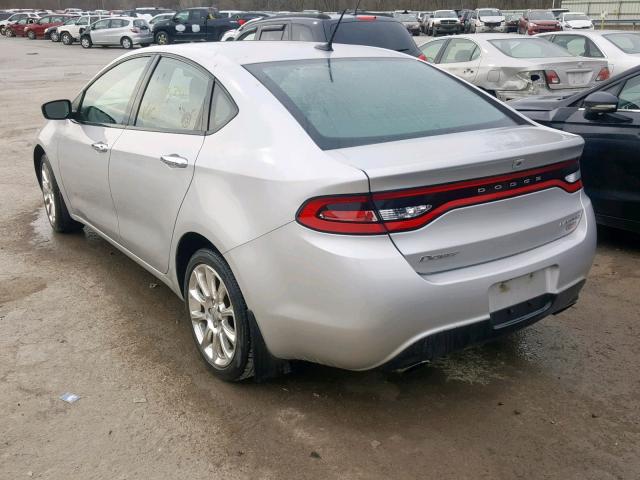 1C3CDFCH7DD315015 - 2013 DODGE DART LIMIT SILVER photo 3