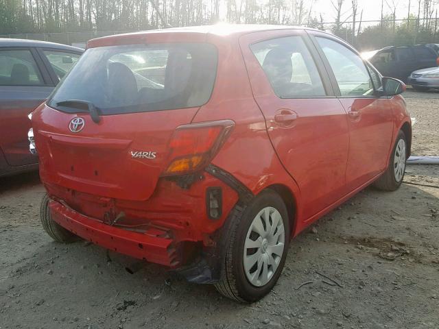 VNKKTUD32GA066377 - 2016 TOYOTA YARIS L RED photo 4