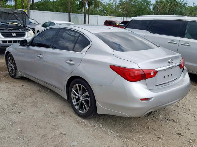 JN1BV7AP0FM344320 - 2015 INFINITI Q50 BASE SILVER photo 3