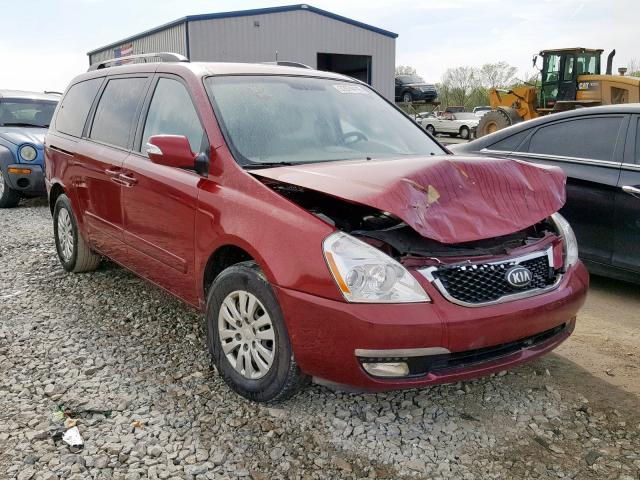 KNDMG4C70E6538182 - 2014 KIA SEDONA LX RED photo 1