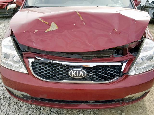 KNDMG4C70E6538182 - 2014 KIA SEDONA LX RED photo 7