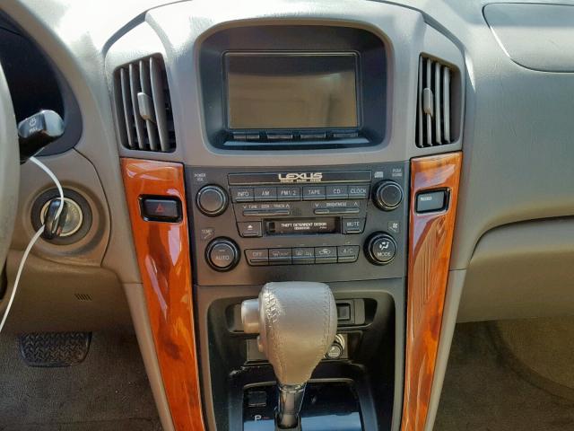 JT6HF10U0Y0109068 - 2000 LEXUS RX 300 GOLD photo 9