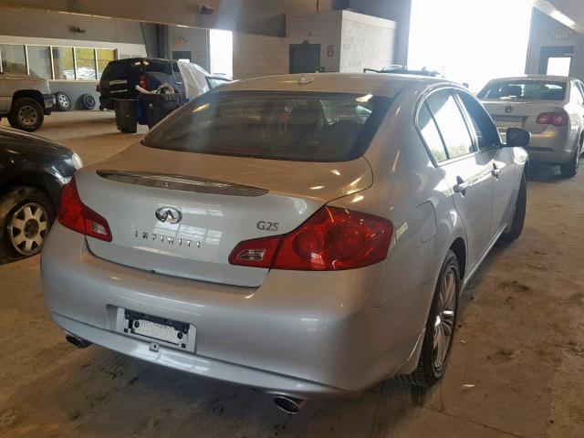 JN1DV6AP1BM602714 - 2011 INFINITI G25 BASE SILVER photo 4