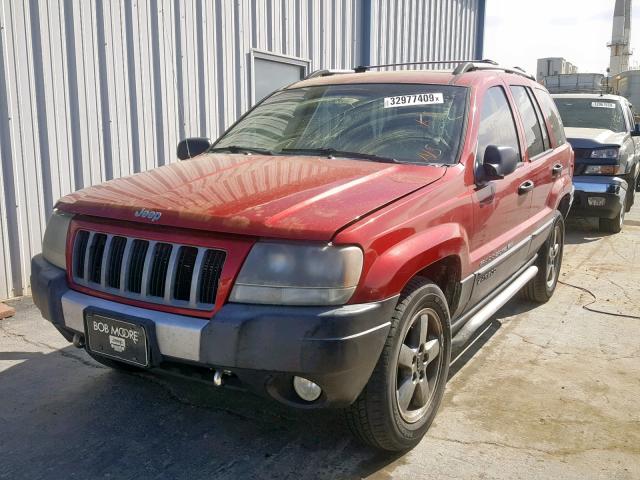 1J4GX48J44C236504 - 2004 JEEP GRAND CHER RED photo 2