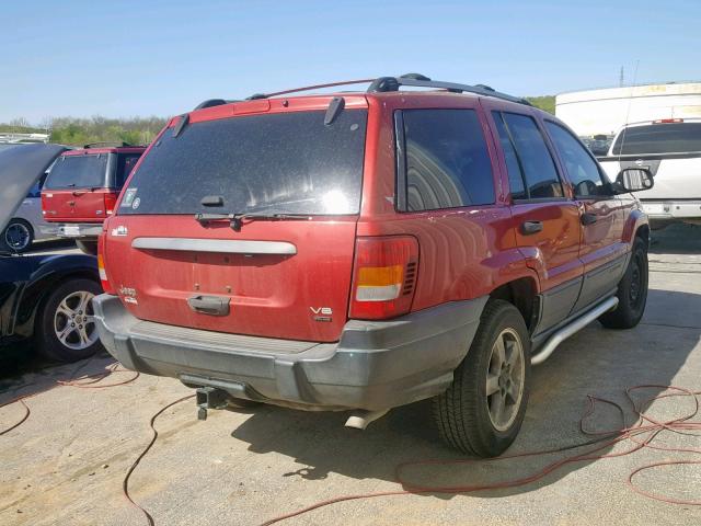 1J4GX48J44C236504 - 2004 JEEP GRAND CHER RED photo 4