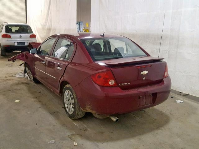 1G1AT58H697231078 - 2009 CHEVROLET COBALT LT RED photo 3