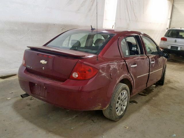 1G1AT58H697231078 - 2009 CHEVROLET COBALT LT RED photo 4