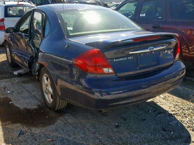 1FAFP56SX1G245785 - 2001 FORD TAURUS SEL BLUE photo 3