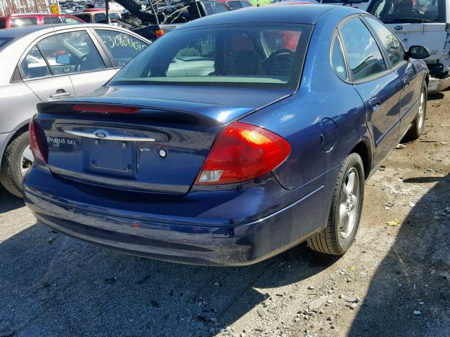 1FAFP56SX1G245785 - 2001 FORD TAURUS SEL BLUE photo 4