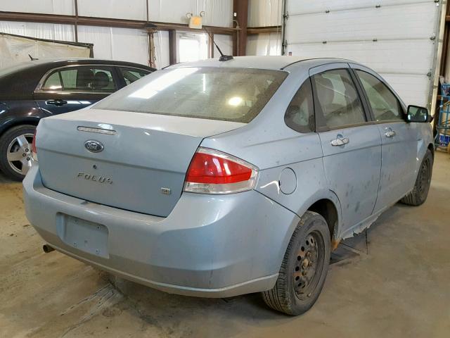 1FAHP34N68W199365 - 2008 FORD FOCUS S/SE BLUE photo 4