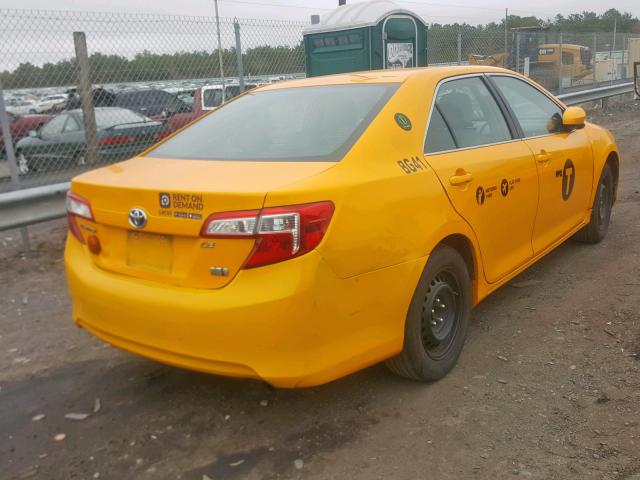 4T1BD1FK5DU081227 - 2013 TOYOTA CAMRY HYBR YELLOW photo 4