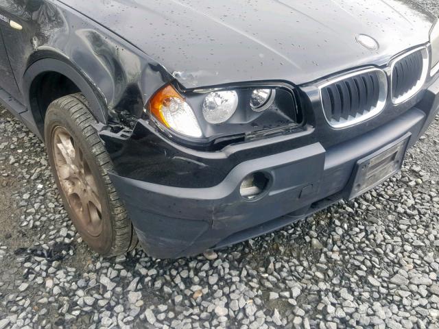 WBXPA73435WC50975 - 2005 BMW X3 2.5I BLACK photo 9