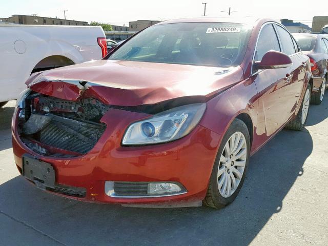 2G4GT5GV1C9195505 - 2012 BUICK REGAL PREM BURGUNDY photo 2