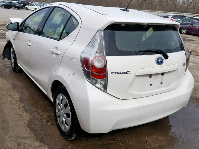 JTDKDTB33C1507544 - 2012 TOYOTA PRIUS C WHITE photo 3