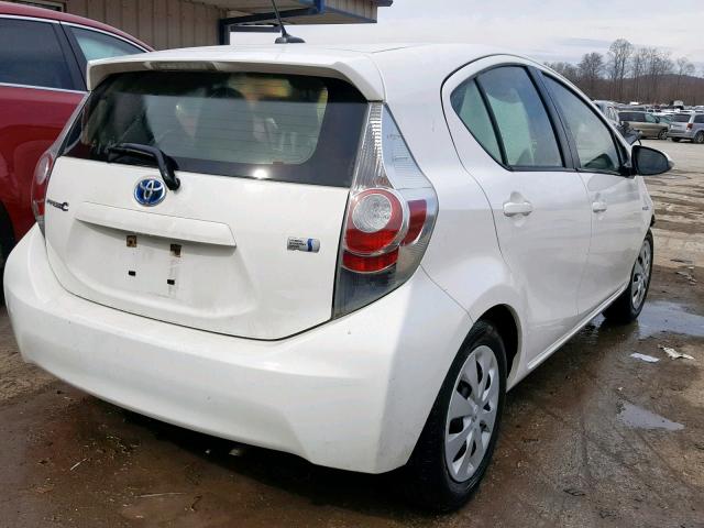 JTDKDTB33C1507544 - 2012 TOYOTA PRIUS C WHITE photo 4