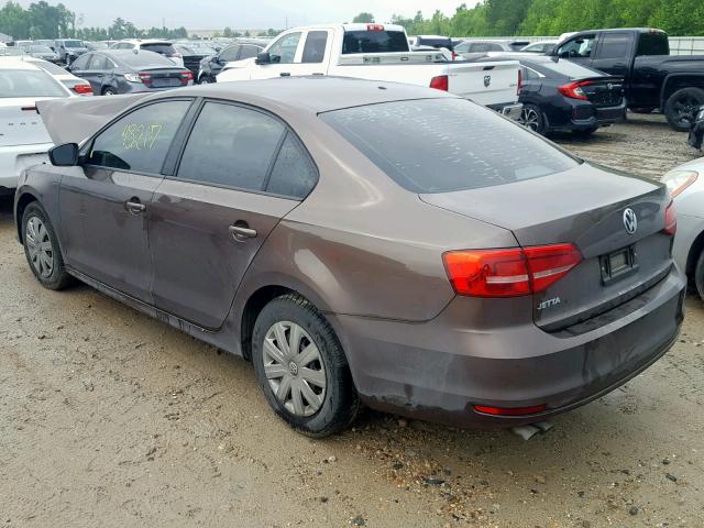 3VW2K7AJ5FM289298 - 2015 VOLKSWAGEN JETTA BASE BROWN photo 3