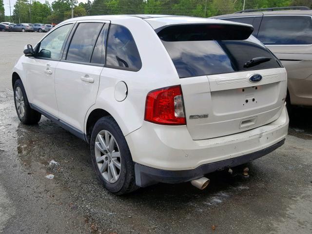 2FMDK3JC3CBA55868 - 2012 FORD EDGE SEL WHITE photo 3