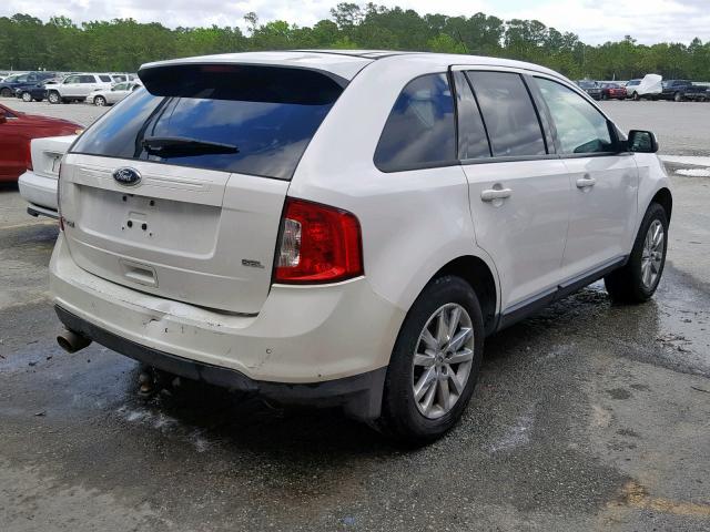 2FMDK3JC3CBA55868 - 2012 FORD EDGE SEL WHITE photo 4