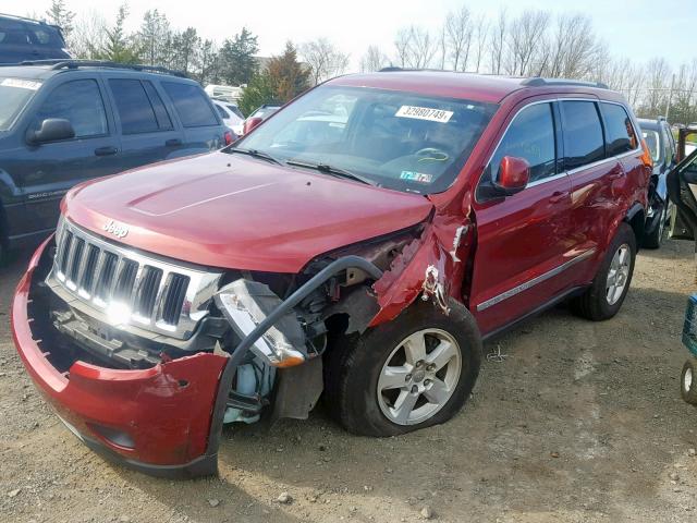 1C4RJFAGXCC233714 - 2012 JEEP GRAND CHER RED photo 2