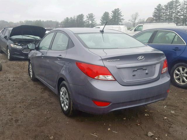 KMHCT4AE0GU128436 - 2016 HYUNDAI ACCENT SE GRAY photo 3