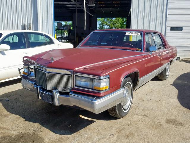 1G6DW5475LR713824 - 1990 CADILLAC BROUGHAM BURGUNDY photo 2