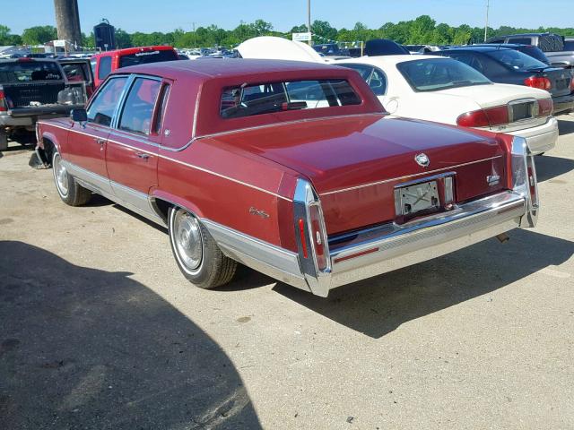 1G6DW5475LR713824 - 1990 CADILLAC BROUGHAM BURGUNDY photo 3