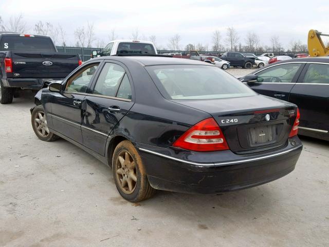 WDBRF61J83F373447 - 2003 MERCEDES-BENZ C 240 BLACK photo 3