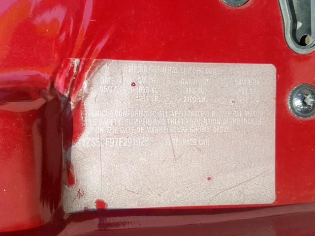 1G1ZS58F97F291928 - 2007 CHEVROLET MALIBU LS 红色 照片 10