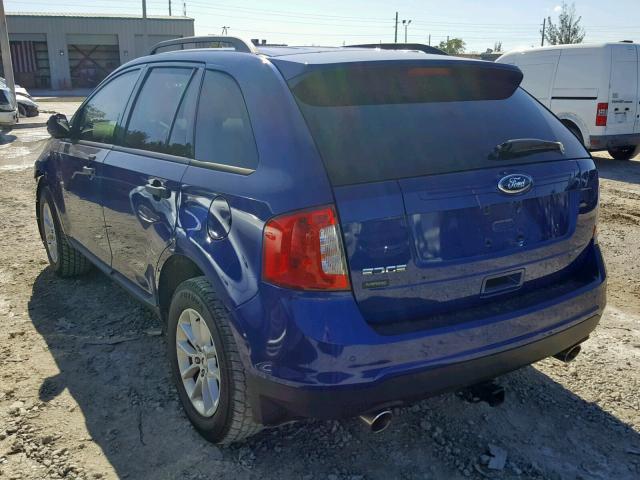 2FMDK3GC0DBC05508 - 2013 FORD EDGE SE BLUE photo 3