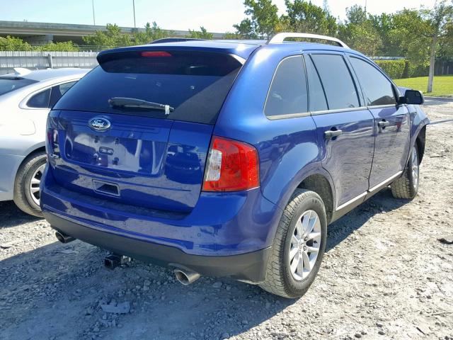 2FMDK3GC0DBC05508 - 2013 FORD EDGE SE BLUE photo 4