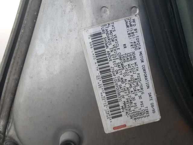 JT6HF10U9Y0098331 - 2000 LEXUS RX 300 SILVER photo 10