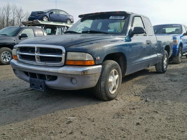 1B7GL22X0WS709374 - 1998 DODGE DAKOTA GREEN photo 2