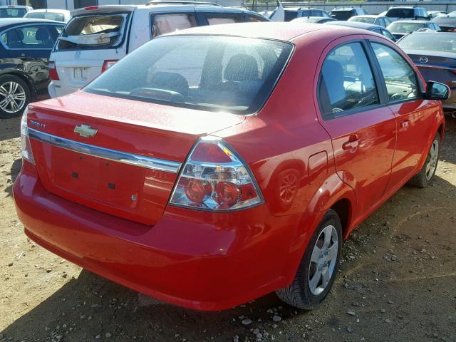 KL1TD5DE0AB104313 - 2010 CHEVROLET AVEO LS RED photo 4