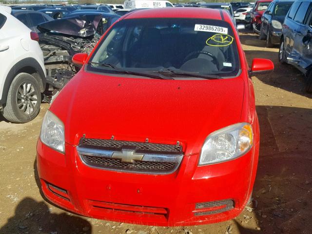 KL1TD5DE0AB104313 - 2010 CHEVROLET AVEO LS RED photo 9