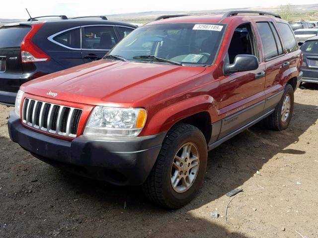 1J4GW48S84C347231 - 2004 JEEP GRAND CHER RED photo 2