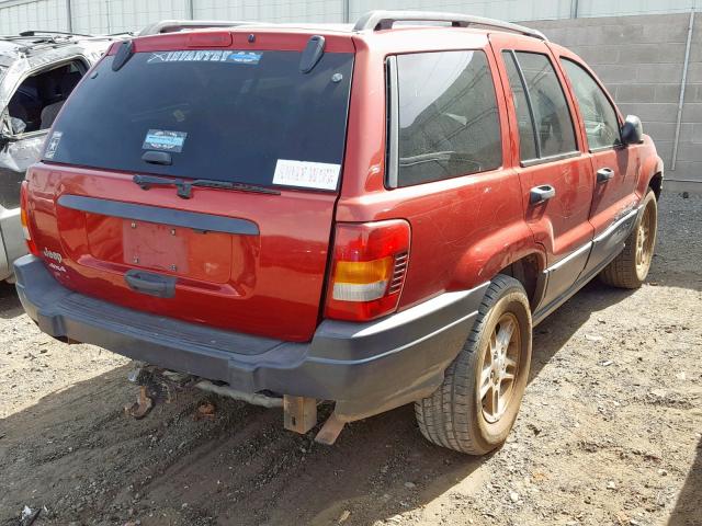 1J4GW48S84C347231 - 2004 JEEP GRAND CHER RED photo 4