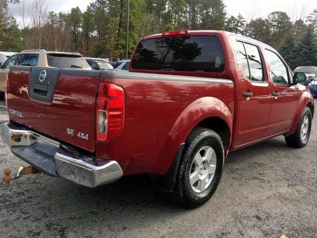 1N6AD07W37C465722 - 2007 NISSAN FRONTIER C MAROON photo 4