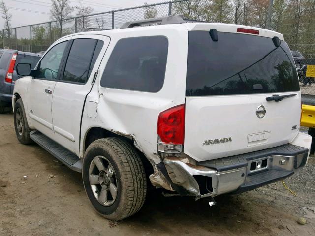 5N1AA08B26N729860 - 2006 NISSAN ARMADA SE WHITE photo 3