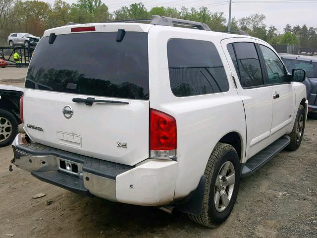 5N1AA08B26N729860 - 2006 NISSAN ARMADA SE WHITE photo 4