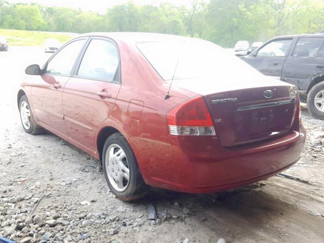 KNAFE221495631439 - 2009 KIA SPECTRA EX BURGUNDY photo 3