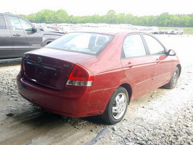 KNAFE221495631439 - 2009 KIA SPECTRA EX BURGUNDY photo 4