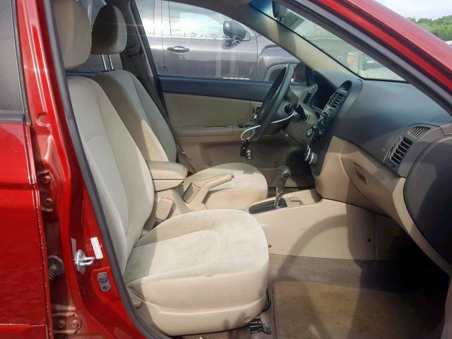 KNAFE221495631439 - 2009 KIA SPECTRA EX BURGUNDY photo 5