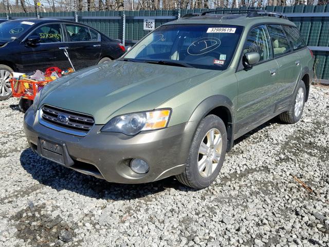 4S4BP62C457356332 - 2005 SUBARU LEGACY OUT GREEN photo 2